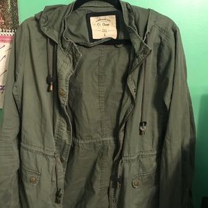 Military/ Khaki Green trendy utility jacket